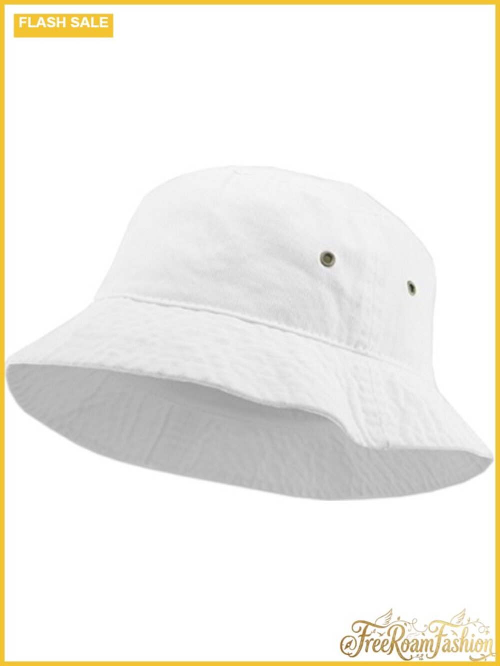 100% Cotton Washed Bucket Hat Wide Brim Sun Protection